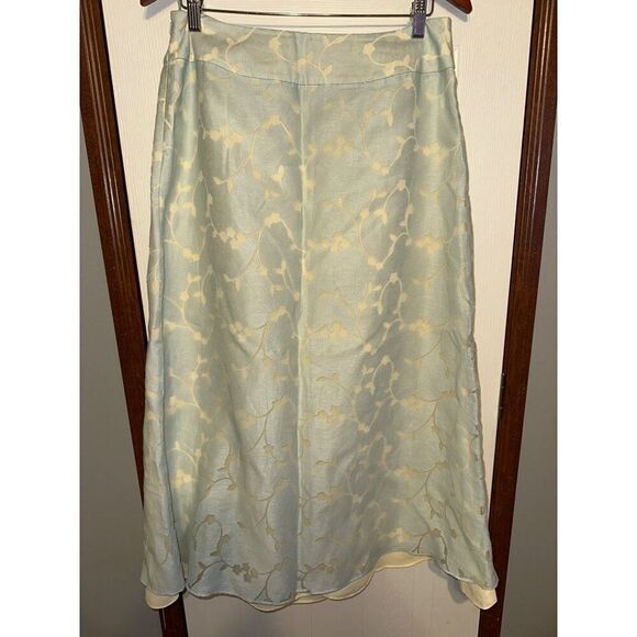 NWOT J. Jill Linen Blend Floral Cut Out A-Line Maxi Skirt  Size 12 - Picture 7 of 14